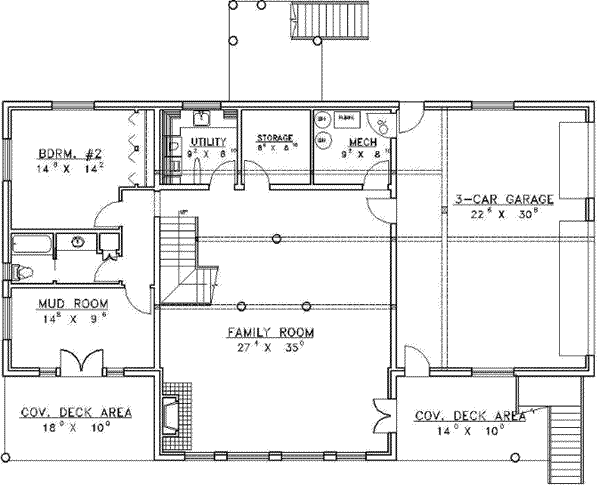 Log Floor Plan - Lower Floor Plan #117-115