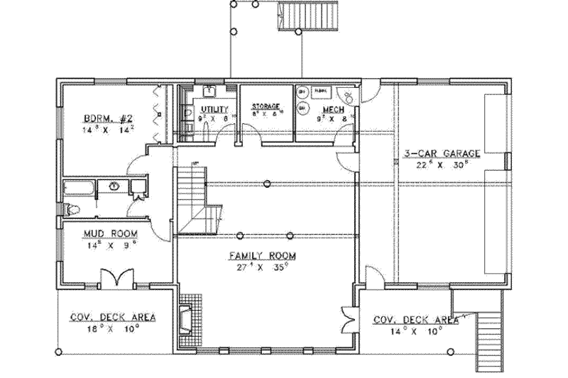 Home Plan - Floor Plan - Lower Floor for Log House Plan #117-115 - 3 bed, 3 bath