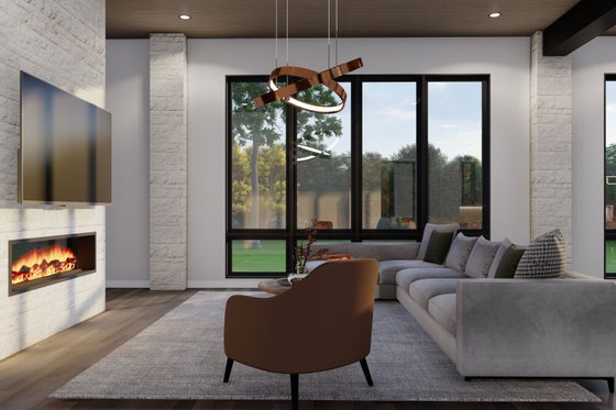 Interior - Family Room for Modern House Plan #923-432 - 4 bed, 5.5 bath