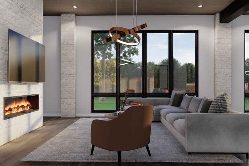 House Plan Design - Interior - Family Room for Modern House Plan #923-432 - 4 bed, 5.5 bath