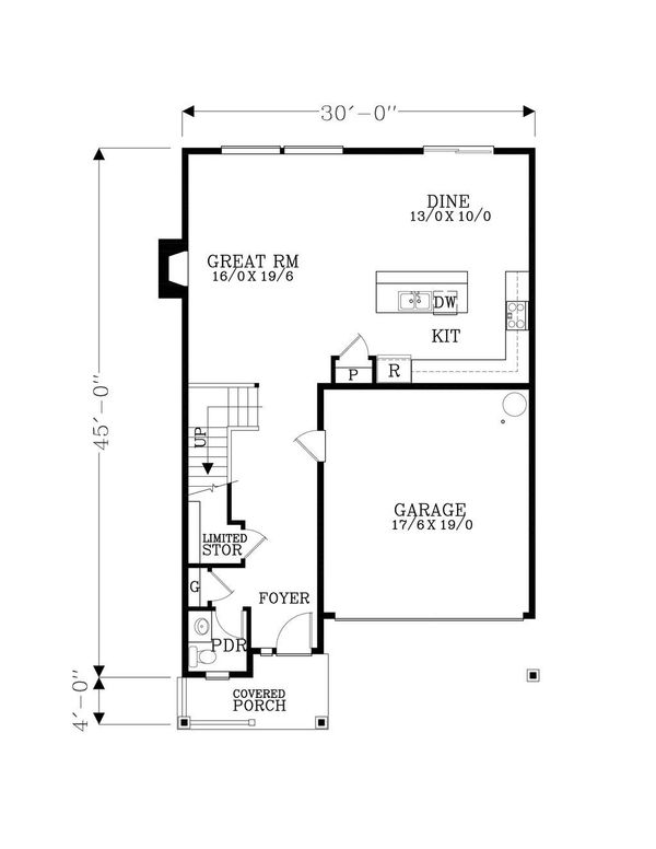 Craftsman Floor Plan - Main Floor Plan #53-474
