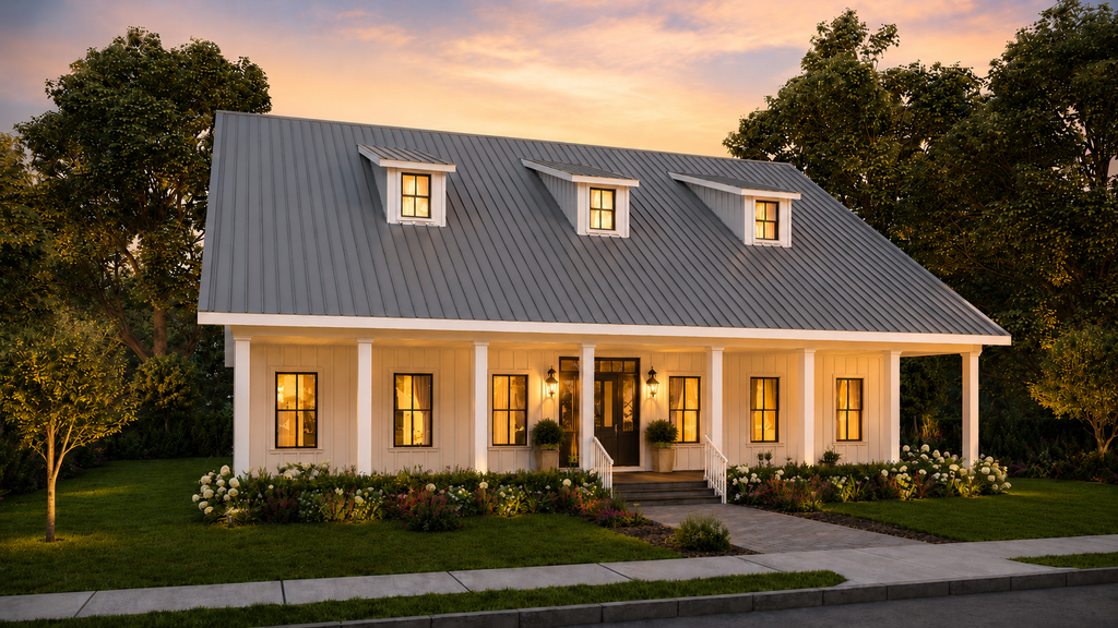 Exterior - Front Elevation 2 for Country House Plan #44-254 - 3 bed, 2 bath