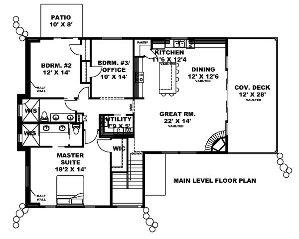 House Plan Design - Craftsman Floor Plan - Main Floor Plan #117-898