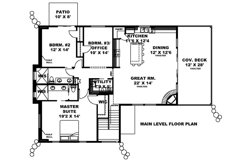 Dream House Plan - Floor Plan - Main Floor for Craftsman House Plan #117-898 - 3 bed, 2.5 bath