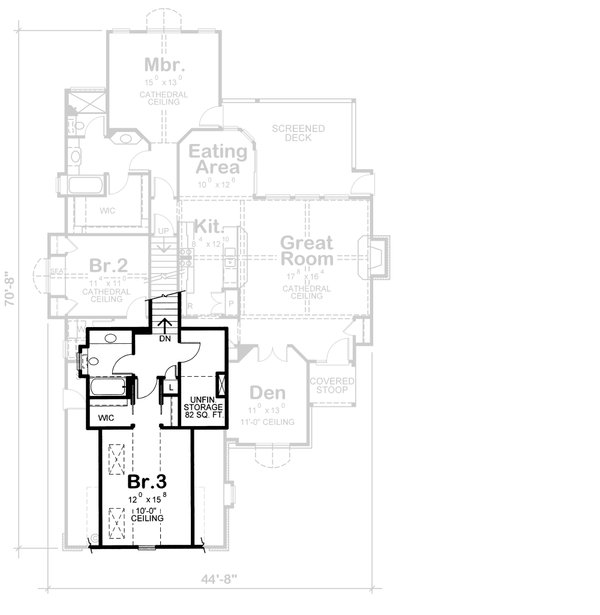 House Blueprint - European Floor Plan - Upper Floor Plan #20-1819