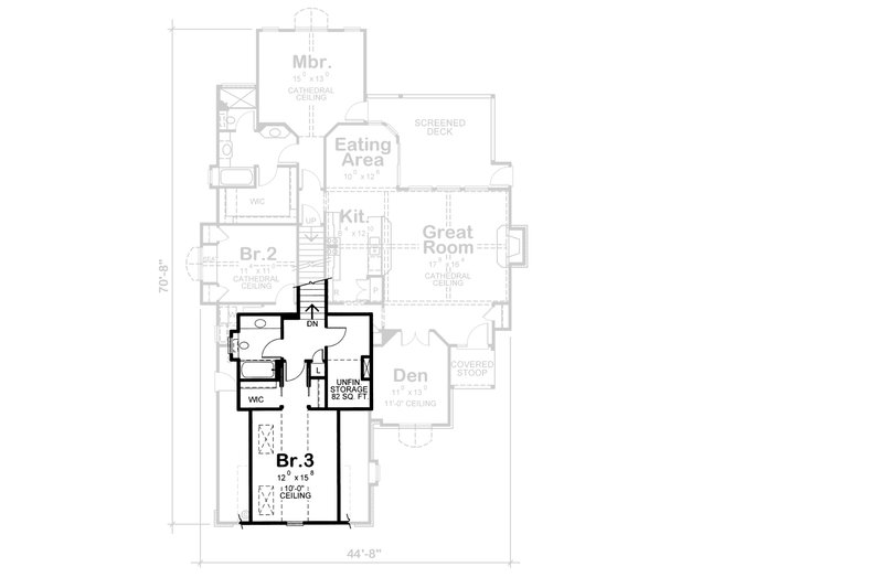 Home Plan - Floor Plan - Upper Floor for European House Plan #20-1819 - 3 bed, 3 bath