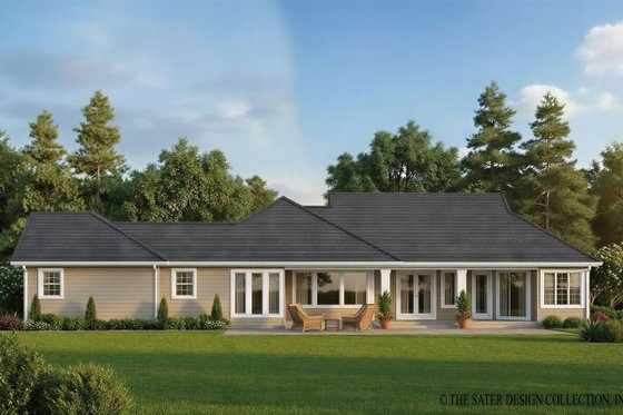 Exterior - Rear Elevation for Classical House Plan #930-80 - 4 bed, 3 bath