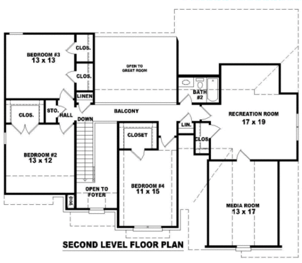 European Floor Plan - Upper Floor Plan #81-1012