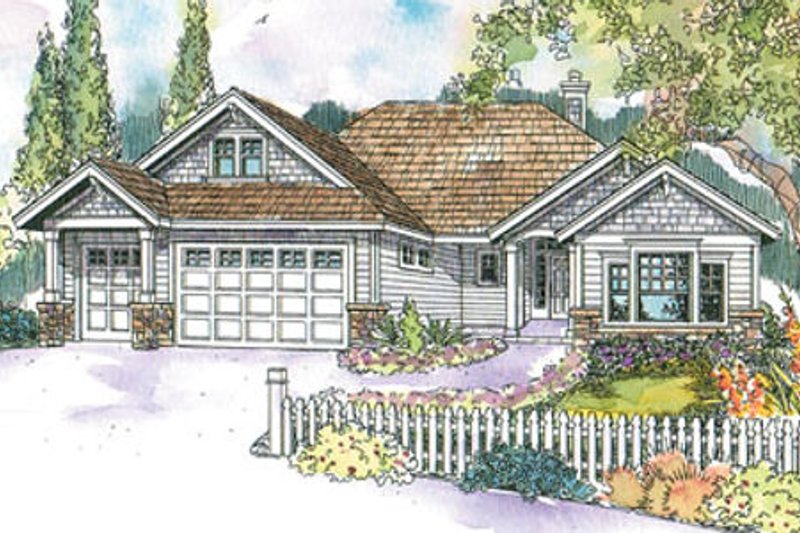 Architectural House Design - Craftsman Exterior - Front Elevation Plan #124-552