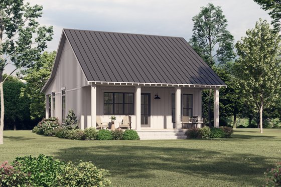 Exterior - Rear Elevation for Farmhouse House Plan #430-282 - 2 bed, 2 bath