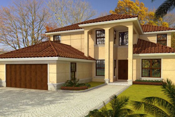 Exterior - Front Elevation for Mediterranean House Plan #420-232 - 5 bed, 3.5 bath