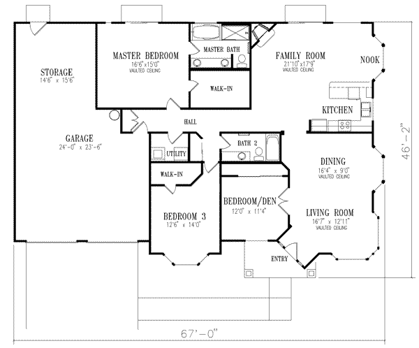 Mediterranean Floor Plan - Main Floor Plan #1-417