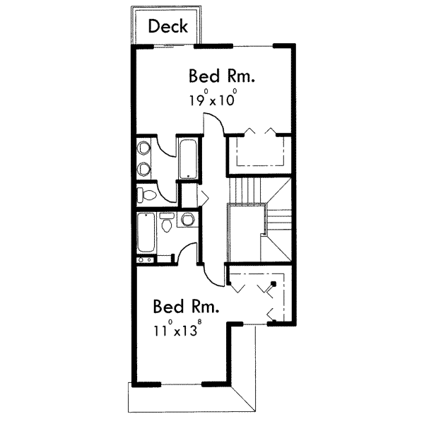 European Floor Plan - Upper Floor Plan #303-356