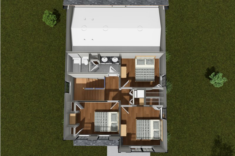 House Blueprint - Floor Plan - Upper Floor 1 for Cottage House Plan #513-2451 - 4 bed, 2.5 bath