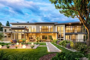 Exterior - Rear Elevation for Contemporary House Plan #1066-313 - 7 bed, 9.5 bath