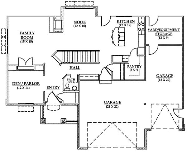 House Design - Country Floor Plan - Main Floor Plan #5-182