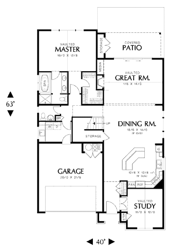 Traditional Floor Plan - Main Floor Plan #48-502