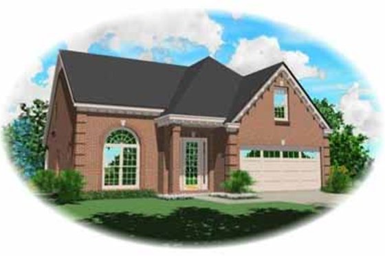 Exterior - Front Elevation for Southern House Plan #81-217 - 2 bed, 2.5 bath