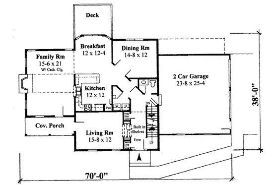Floor Plan - Main Floor for Colonial House Plan #75-140 - 3 bed, 2.5 bath