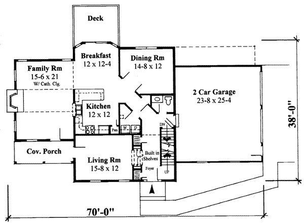 Colonial Floor Plan - Main Floor Plan #75-140