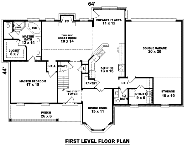 Colonial Floor Plan - Main Floor Plan #81-820