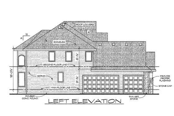 Exterior - Other Elevation for Traditional House Plan #20-1824 - 4 bed, 4 bath