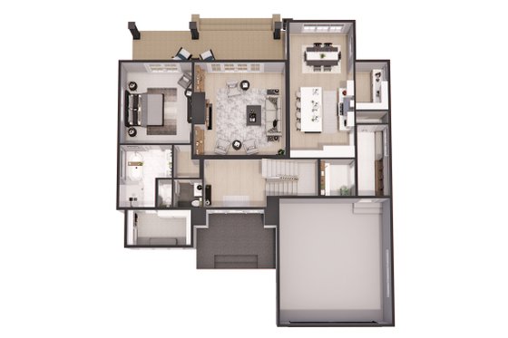 Floor Plan - Main Floor 1 for Craftsman House Plan #51-1300 - 3 bed, 3.5 bath