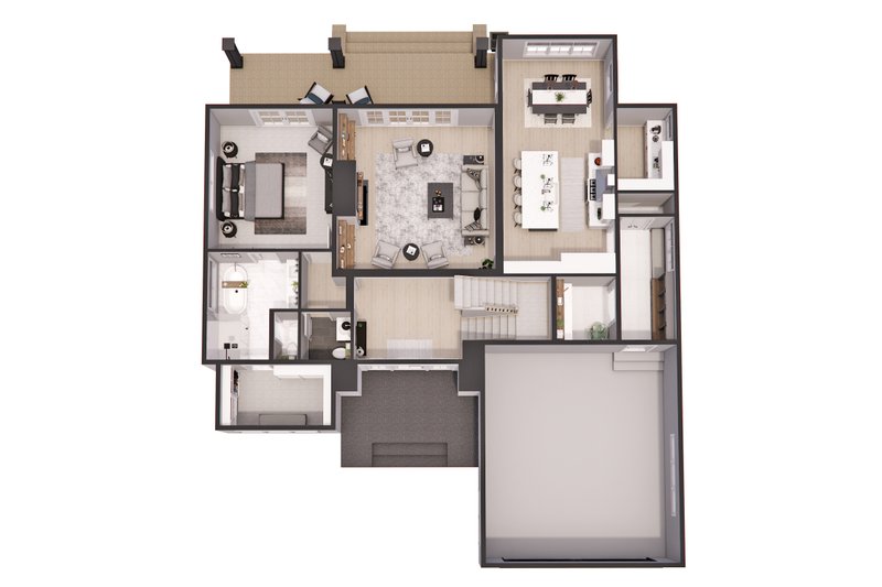 Architectural House Design - Floor Plan - Main Floor 1 for Craftsman House Plan #51-1300 - 3 bed, 3.5 bath