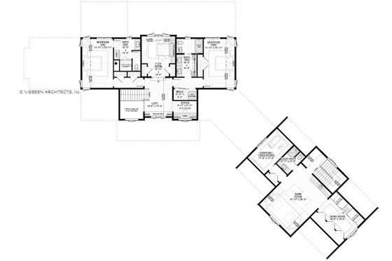Floor Plan - Upper Floor for Farmhouse House Plan #928-341 - 3 bed, 3.5 bath