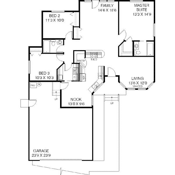 Ranch Floor Plan - Main Floor Plan #60-386