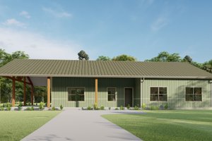 Exterior - Rear Elevation for Barndominium House Plan #1092-33 - 3 bed, 2 bath