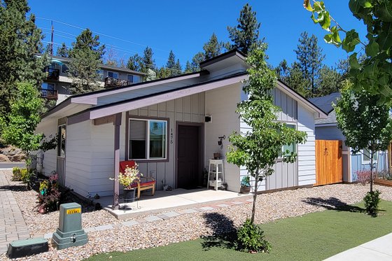 Exterior - Front Elevation 3 for Modern House Plan #1099-8 - 2 bed, 2 bath