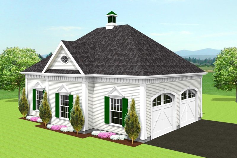 Colonial Style House Plan - 0 Beds 0 Baths 964 Sq/Ft Plan #75-208