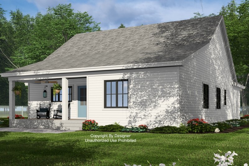 Architectural House Design - Exterior - Rear Elevation 1 for Farmhouse House Plan #51-1401 - 3 bed, 2 bath