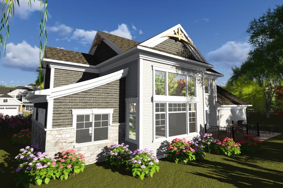Exterior - Rear Elevation for Craftsman House Plan #70-1249 - 4 bed, 3.5 bath