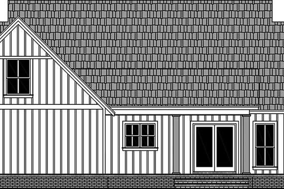 Exterior - Rear Elevation for Farmhouse House Plan #21-489 - 3 bed, 2.5 bath