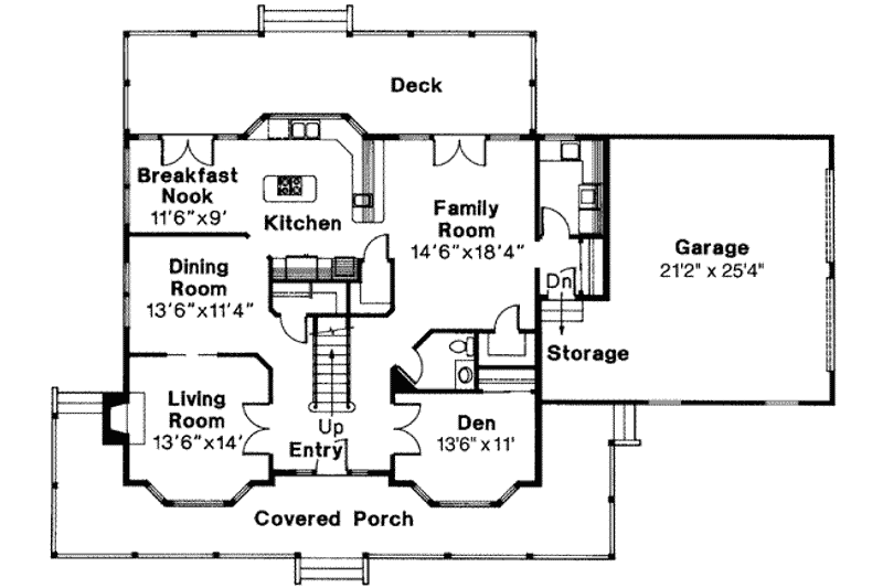 Home Plan - Floor Plan - Main Floor for Farmhouse House Plan #124-178 - 5 bed, 2.5 bath