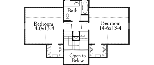 Southern Floor Plan - Upper Floor Plan #406-179