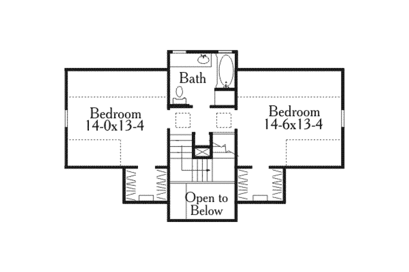 Dream House Plan - Floor Plan - Upper Floor for Southern House Plan #406-179 - 3 bed, 2.5 bath