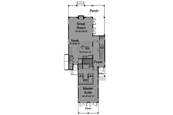 Floor Plan - Main Floor for Country House Plan #115-130 - 3 bed, 3.5 bath