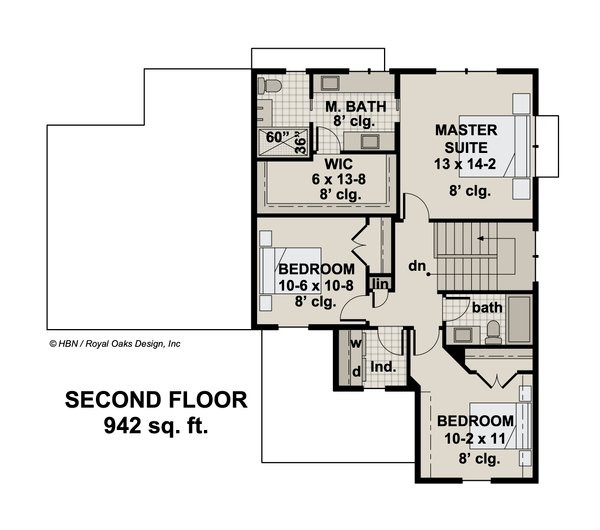 Traditional Floor Plan - Upper Floor Plan #51-1195
