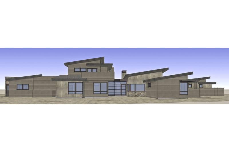 House Blueprint - Exterior - Rear Elevation for Contemporary House Plan #892-42 - 4 bed, 5.5 bath