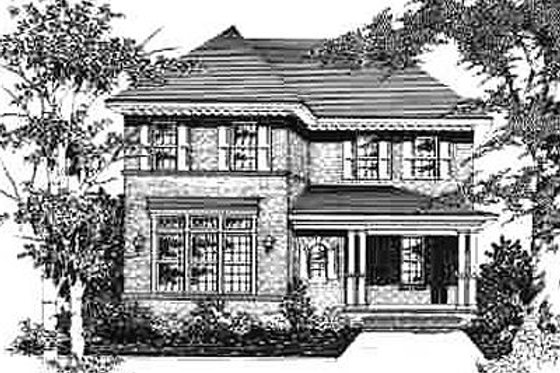 Exterior - Front Elevation for Colonial House Plan #329-267 - 3 bed, 2.5 bath