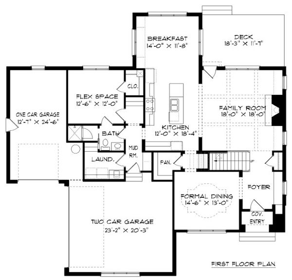 House Plan Design - Tudor Floor Plan - Main Floor Plan #413-889