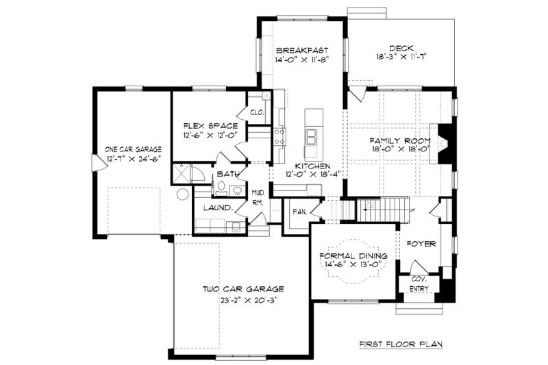 Home Plan - Floor Plan - Main Floor for Tudor House Plan #413-889 - 5 bed, 4 bath