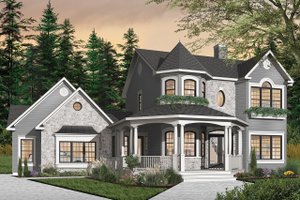 Exterior - Front Elevation 3 for Victorian House Plan #23-749 - 3 bed, 2.5 bath