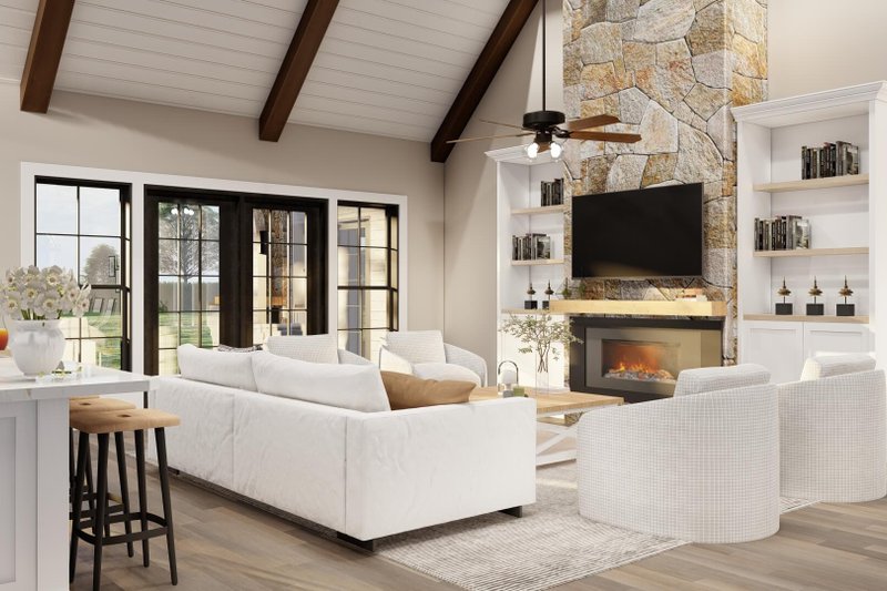 House Blueprint - Interior - Family Room 2 for European House Plan #17-3440 - 4 bed, 3 bath