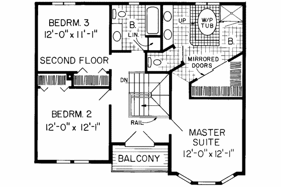 Floor Plan - Upper Floor for Country House Plan #312-114 - 3 bed, 2.5 bath