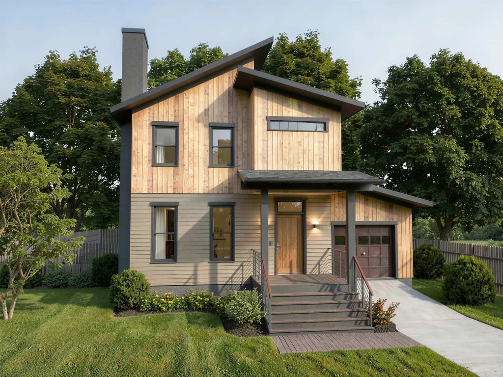 Exterior - Front Elevation 2 for Modern House Plan #79-328 - 3 bed, 2.5 bath