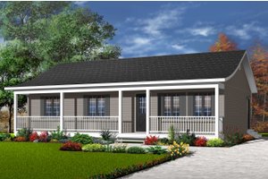 Exterior - Front Elevation 3 for Ranch House Plan #23-857 - 3 bed, 1 bath
